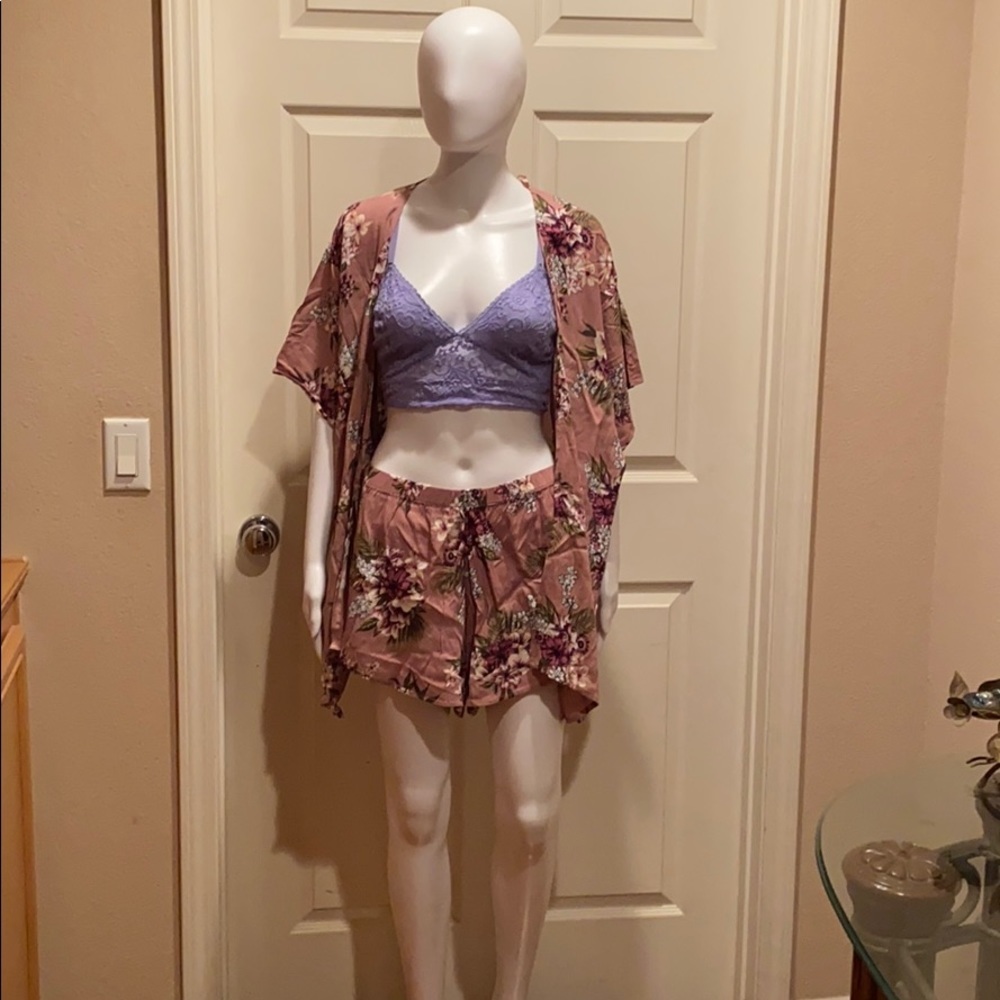 Mauve floral print short set - Picture 5 of 5
